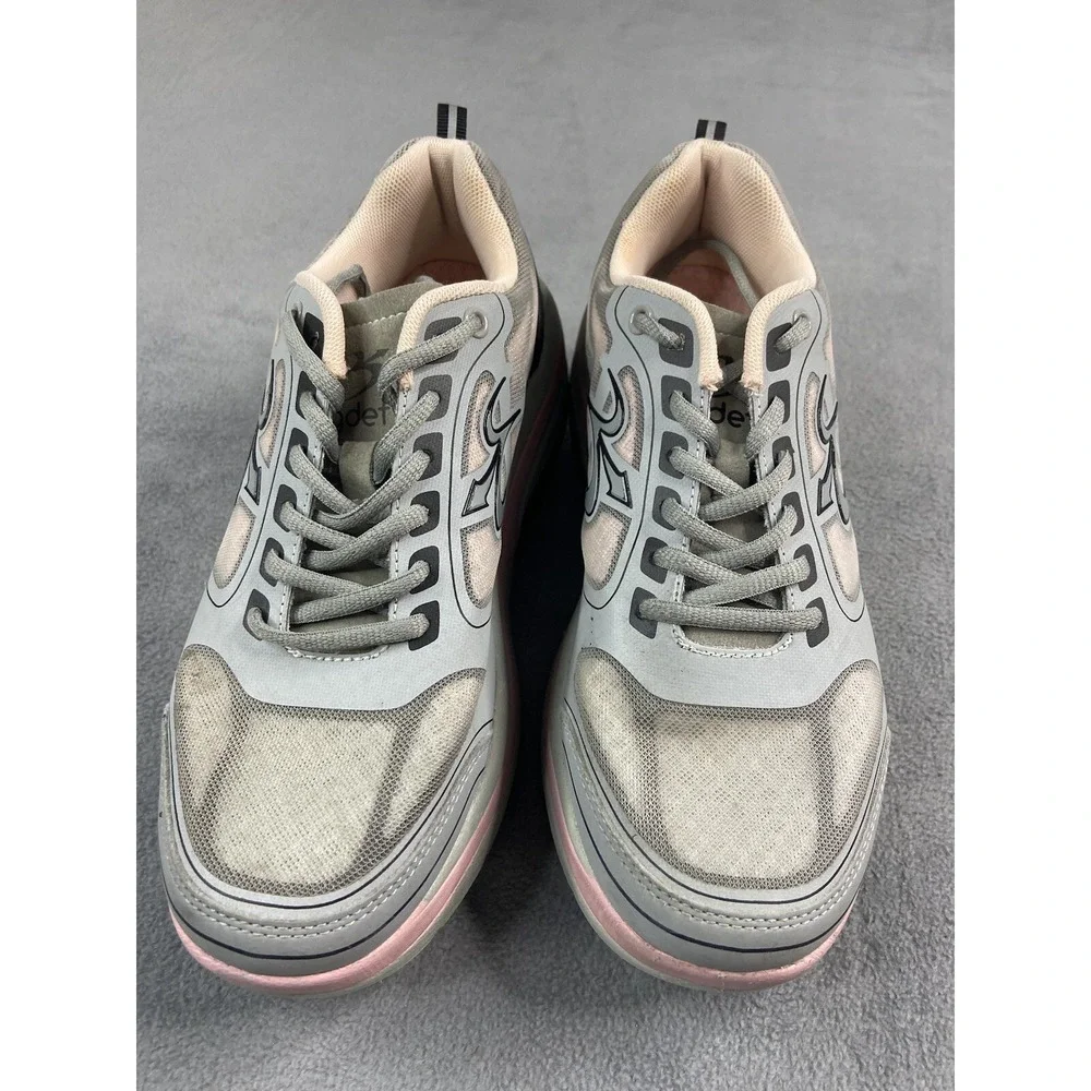 Gravity Defyer Gdefy Shoes Womens‎ 7.5 Gray Pink Ion Walking Sneakers Comfort